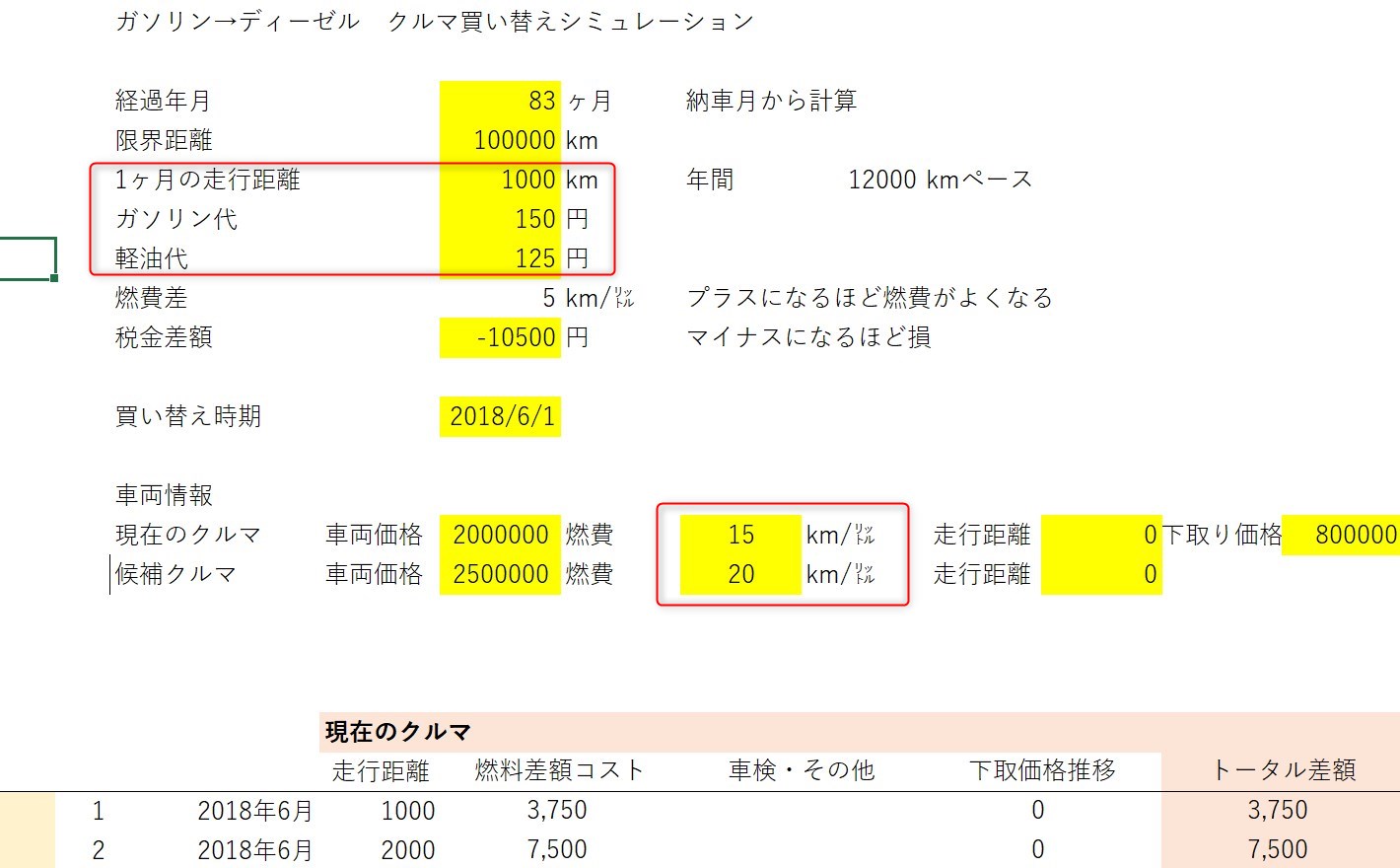 エクセル画面